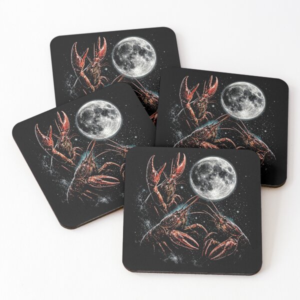 Item preview, Three Crawfish Moon Galaxy Space Retro Animal designed and sold by Vonravenn.