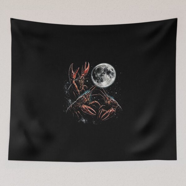 Item preview, Three Crawfish Moon Galaxy Space Retro Animal designed and sold by Vonravenn.