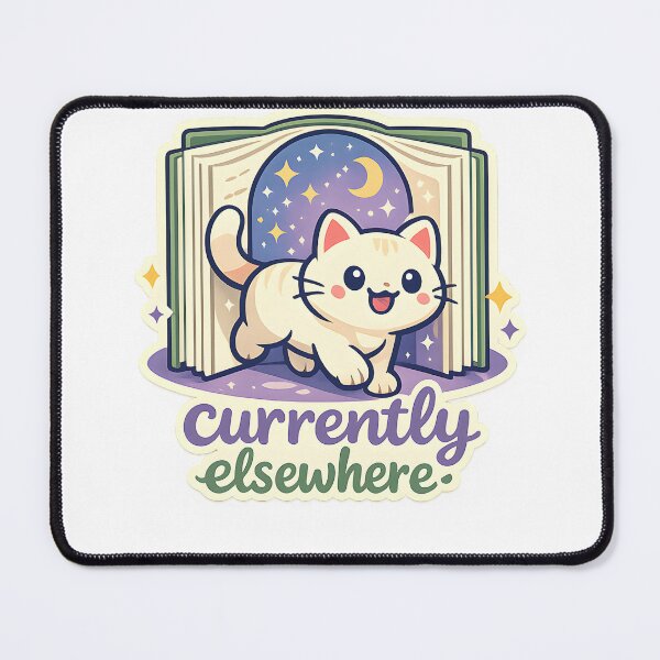Item preview, Currently Elsewhere Cute Book Lover Cat Design designed and sold by Naviora.