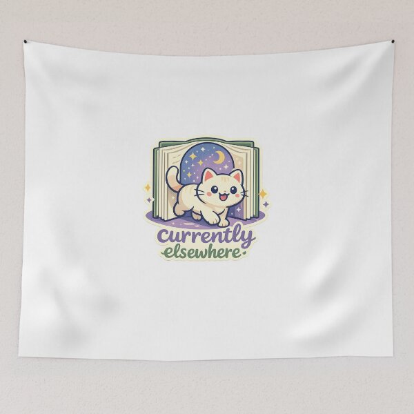 Item preview, Currently Elsewhere Cute Book Lover Cat Design designed and sold by Naviora.