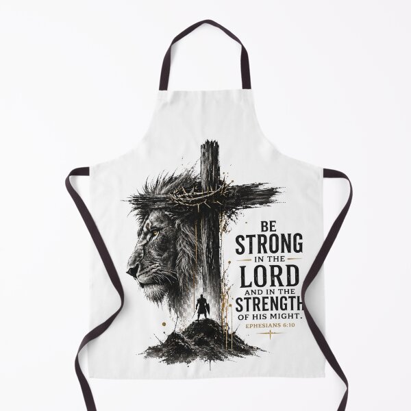 Item preview, Be Strong in the Lord – Christian Lion Cross Scripture Shirt | Ephesians 6:10 Faith Design designed and sold by Ashes to Artistry.