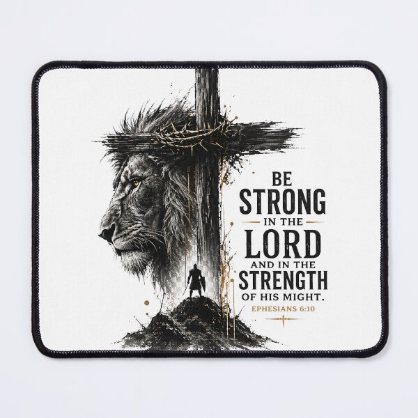 Item preview, Be Strong in the Lord – Christian Lion Cross Scripture Shirt | Ephesians 6:10 Faith Design designed and sold by Ashes to Artistry.