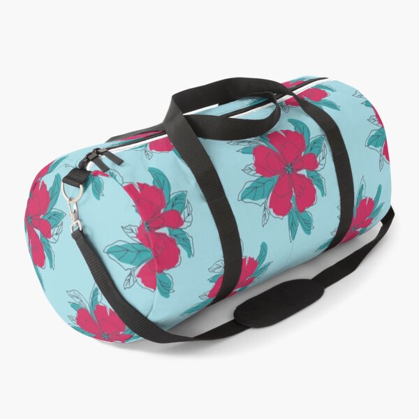 Item preview, Retro Red Pink Floral Cyan Seamless Pattern designed and sold by FMSeamlessArt.