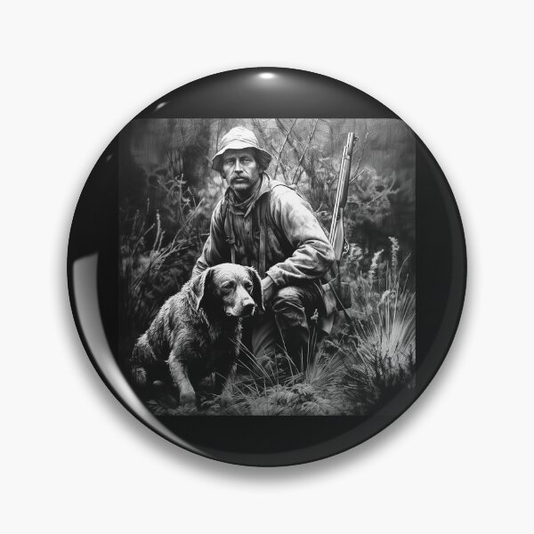 Item preview, Black and White Hunter with Dog – Vintage Outdoor Sporting Art designed and sold by inkoutninja.