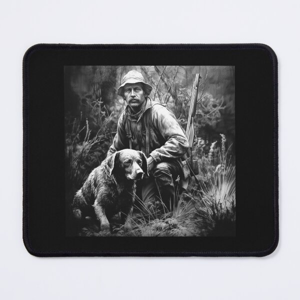 Item preview, Black and White Hunter with Dog – Vintage Outdoor Sporting Art designed and sold by inkoutninja.