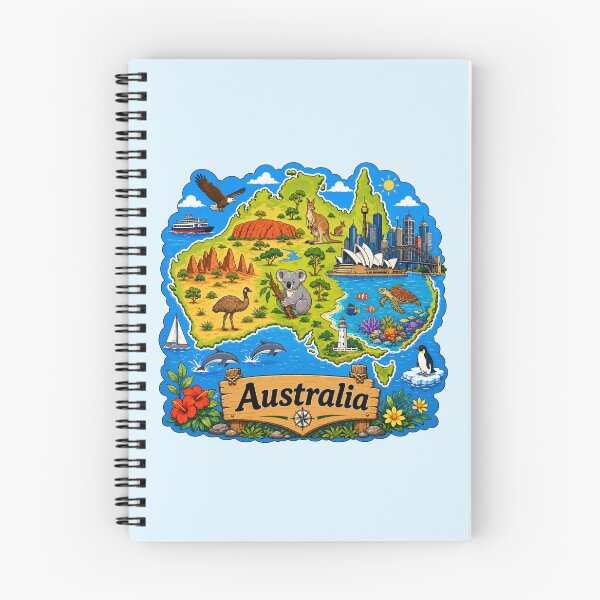 Item preview, Australia Scenic Wildlife Map designed and sold by Myra365Art.