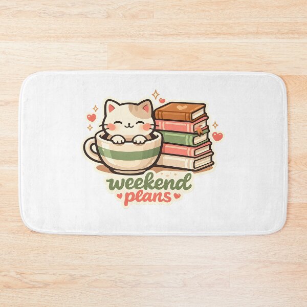 Item preview, Weekend Plans Cute Cat and Books Design designed and sold by Naviora.