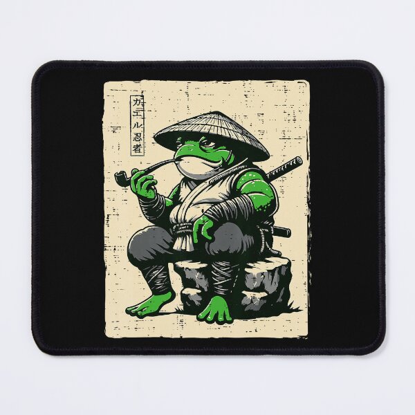 Item preview, Vintage Martial Frog Illustration in Retro Japanese Ink Poster Style designed and sold by titanlevi.