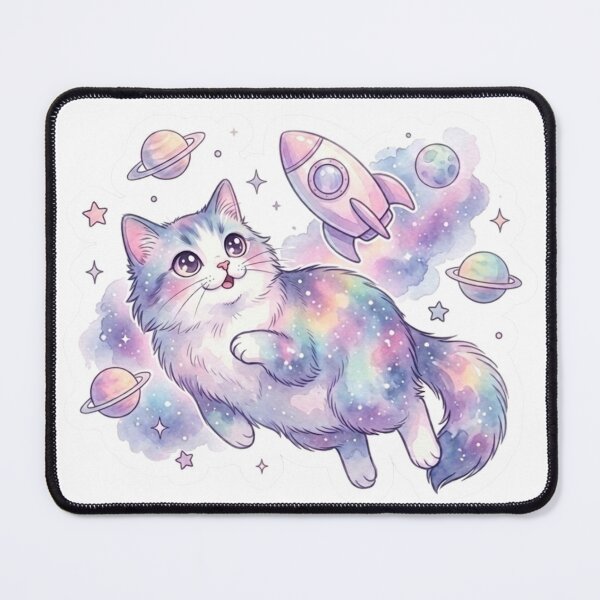 Item preview, Pastel Galaxy Cat Mahina Stickers |Floating in Space designed and sold by LaniDigitalNook.