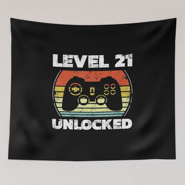 Item preview, Level 21 Unlocked Retro Gamer Birthday With Vintage Controller designed and sold by FGTV2021.