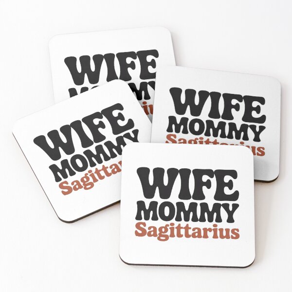 Item preview, Retro Wife Mommy Sagittarius Zodiac Typography Design designed and sold by Cool-cat-art.