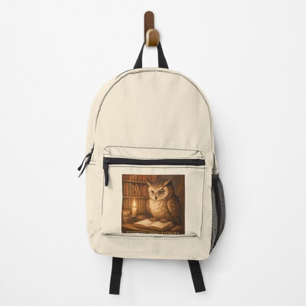 Item preview, Stepping Into Stories – Wise Owl Library Reading Art designed and sold by Novel Works Studio.