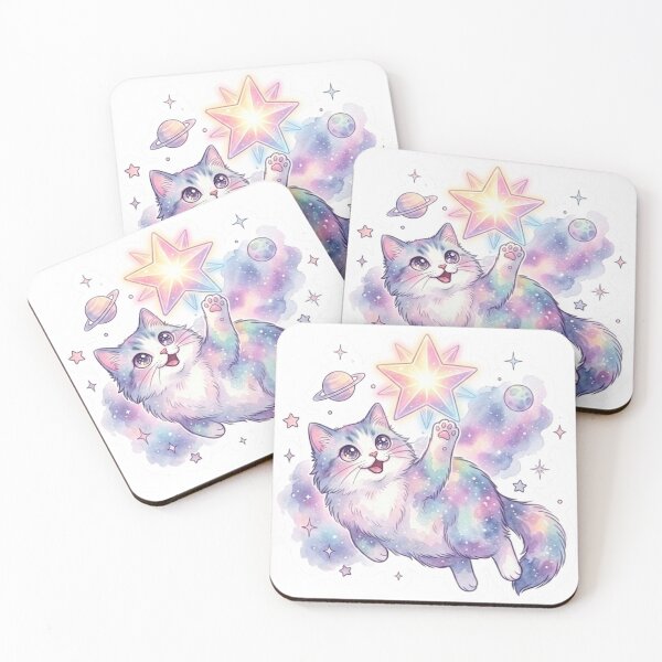 Item preview, Cosmic Cat Mahina Stickers ｜Floating in Space designed and sold by LaniDigitalNook.
