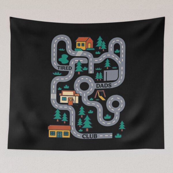 Item preview, Tired Dad Race Road Map Funny Father Classic T-Shirt designed and sold by MOUL-TMER.