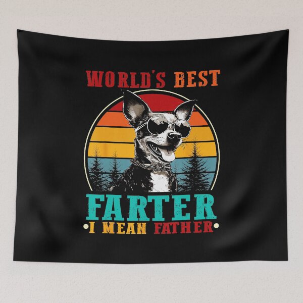 Item preview, Worlds Best Farter Funny Dad Joke Chihuahua Retro Sunset designed and sold by zamiokaline.