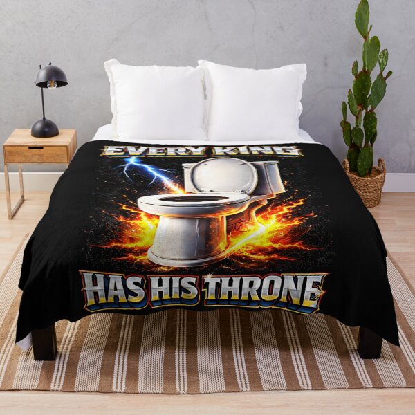Item preview, Funny Toilet King Quote With Flaming Throne Bathroom Meme designed and sold by Masonixem.