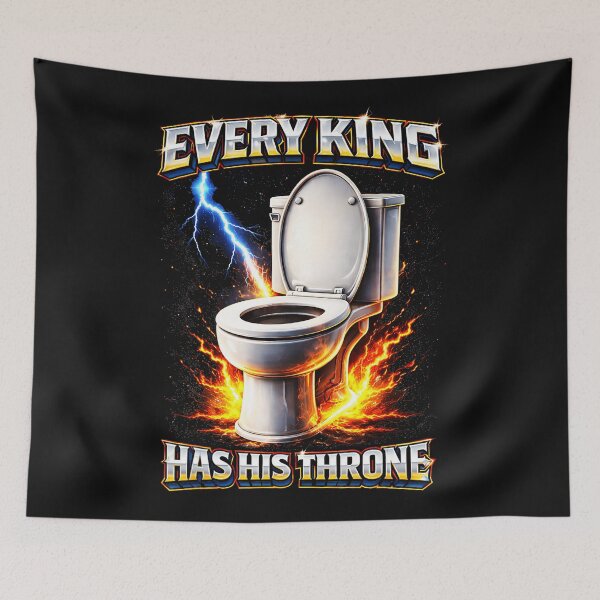 Item preview, Funny Toilet King Quote With Flaming Throne Bathroom Meme designed and sold by Masonixem.