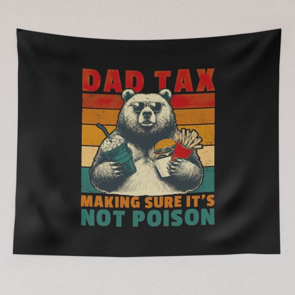 Item preview, Dad Tax Bear Snack Inspector Funny Father Classic T-Shirt designed and sold by MOUL-TMER.