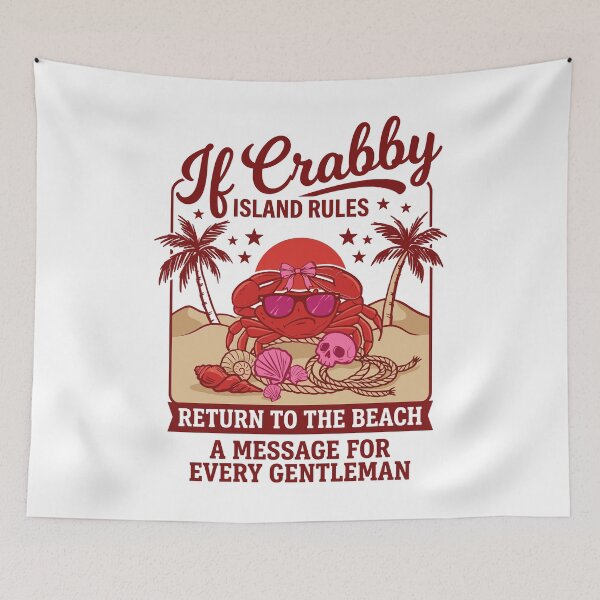 Item preview, Funny Crabby Island Rules Beach Vacation designed and sold by KroghDs.