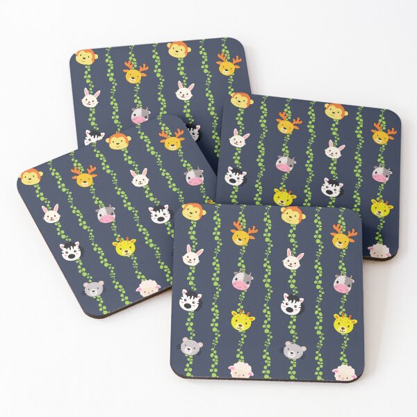 Item preview, Cute Kawaii Jungle Animals Safari Seamless Pattern Design designed and sold by NadDot.