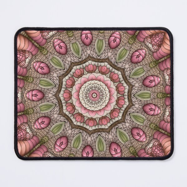 Item preview, Floral Mandala Art Print – Pink Rose Garden Kaleidoscope designed and sold by The Hand That Listens.
