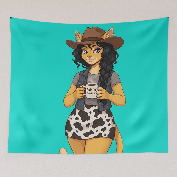 Item preview, Ride 'Em Cowgirl - Feline Western Country Art designed and sold by Trevor Cutler.
