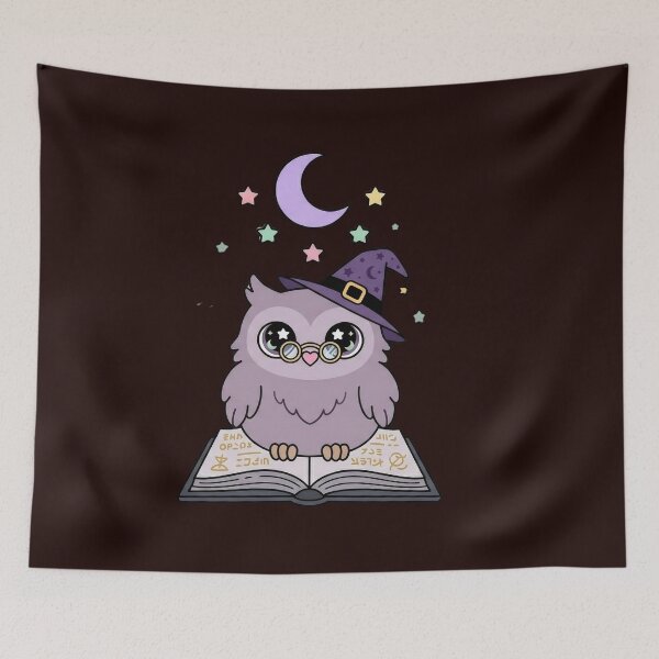 Item preview, Cute Chubby Owl with Spell Book Pastel Goth designed and sold by NievesGD.