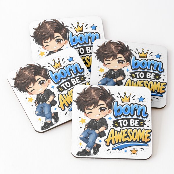 Item preview, Title Cute Naughty Boy Chibi Sticker | Born To Be Awesome Anime Aesthetic Sticker designed and sold by Sidra digital art 8277237.