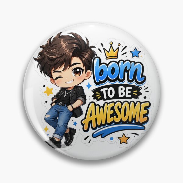 Item preview, Title Cute Naughty Boy Chibi Sticker | Born To Be Awesome Anime Aesthetic Sticker designed and sold by Sidra digital art 8277237.