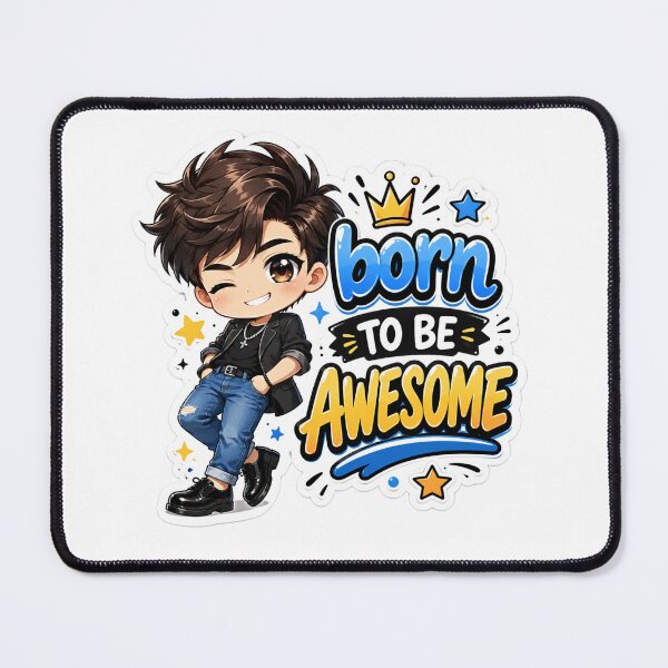 Item preview, Title Cute Naughty Boy Chibi Sticker | Born To Be Awesome Anime Aesthetic Sticker designed and sold by Sidra digital art 8277237.