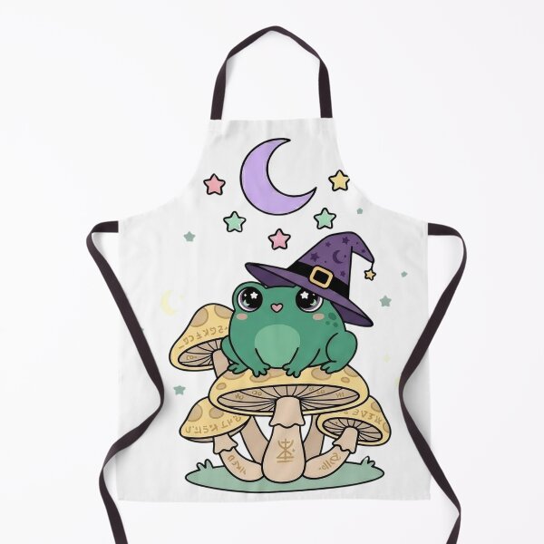 Item preview, Cute Frog with Witch Hat on Mushroom Kawaii designed and sold by NievesGD.