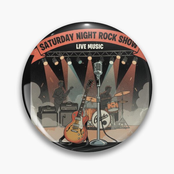 Item preview, Saturday Night Rock Show Live Music Shirt | Vintage Guitar Concert Design | Retro Rock Band Poster Art designed and sold by ObsidianUruk.