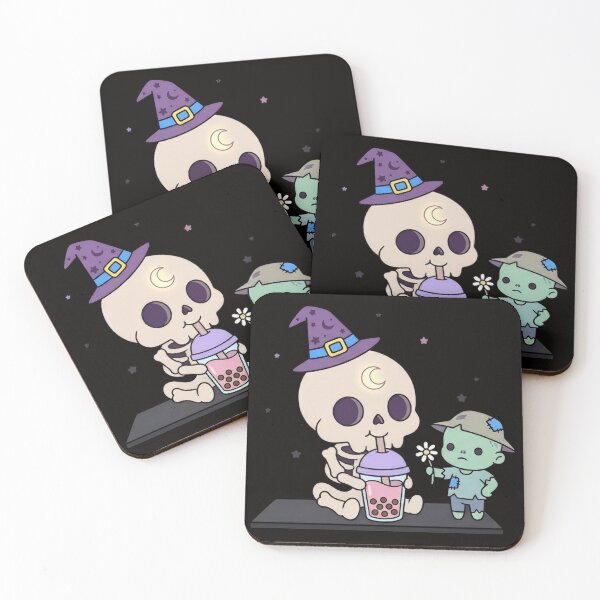 Item preview, Cute Skull and Tiny Zombie Drinking Bubble Tea designed and sold by NievesGD.