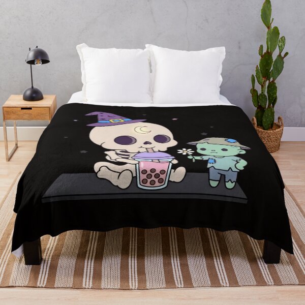 Item preview, Cute Skull and Tiny Zombie Drinking Bubble Tea designed and sold by NievesGD.