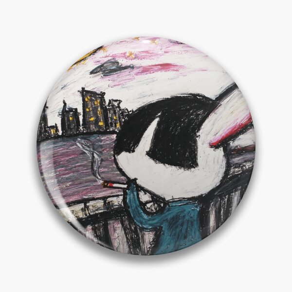 Item preview, Moody Rabbit City Night Drawing with Indie Urban Sketch Style designed and sold by eliramaison.