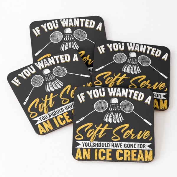 Item preview, Funny Badminton Soft Serve Joke With Ice Cream Pun Typography designed and sold by allistermariam.