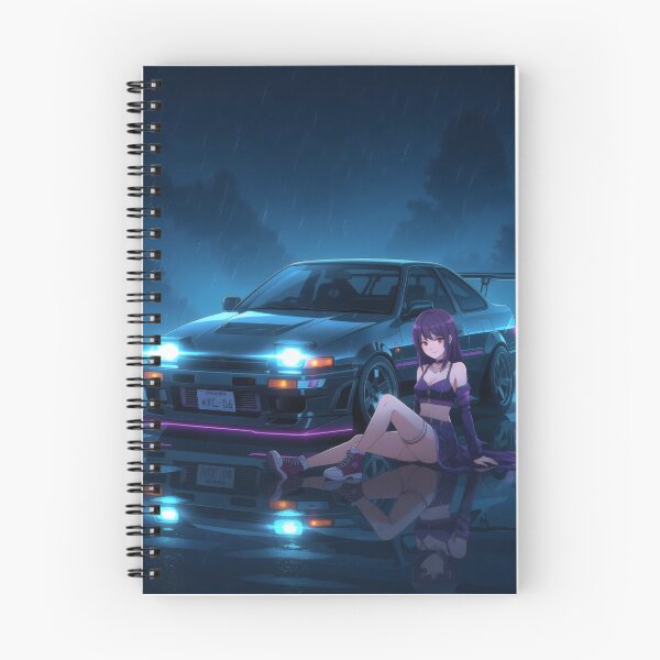 Item preview, A Toyota AE 86 in anime style in a parking lot designed and sold by Salimgor Hangaround Music.