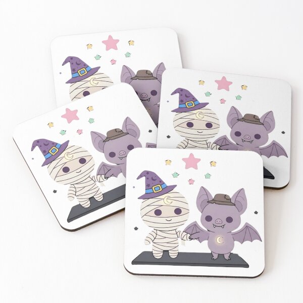 Item preview, Cute Mummy and Little Vampire Bat Holding Hands designed and sold by NievesGD.
