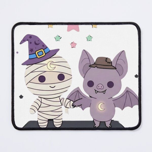 Item preview, Cute Mummy and Little Vampire Bat Holding Hands designed and sold by NievesGD.