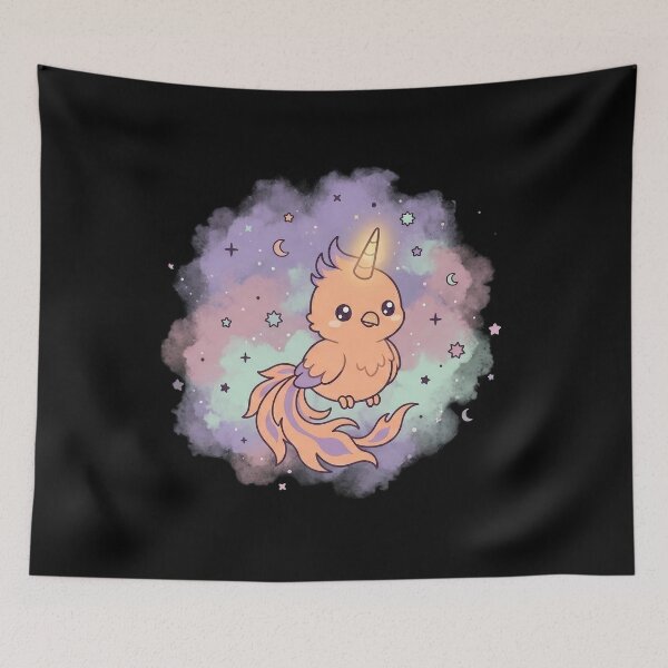 Item preview, Cute Cosmic Unicorn with Glowing Horn Kawaii designed and sold by NievesGD.