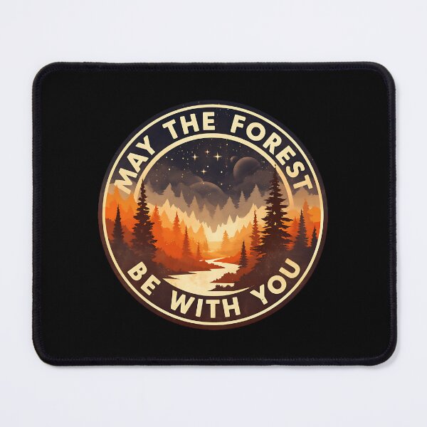 Item preview, May the Forest Be With You 70s Sci-Fi Forest Emblem designed and sold by Boddicca.