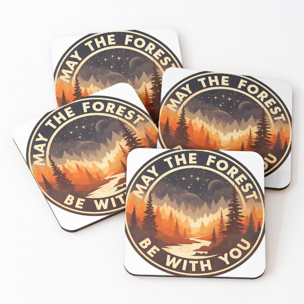 Item preview, May the Forest Be With You 70s Sci-Fi Forest Emblem designed and sold by Boddicca.