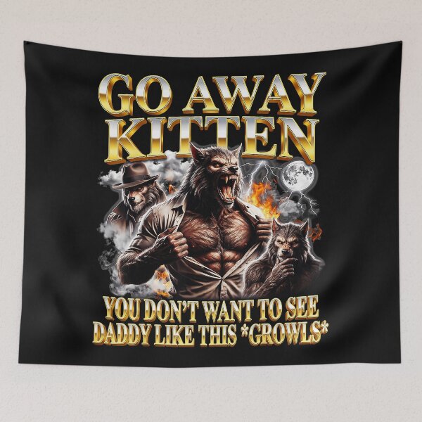 Item preview, Angry Werewolf Warning Quote With Dark Humor Forest Night Illustration designed and sold by Masonixem.