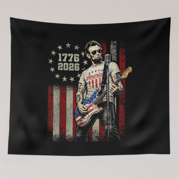 Item preview, Vintage Abraham Lincoln Abe Lincoln Playing Guitar 250 Years designed and sold by Ortigzitoun.
