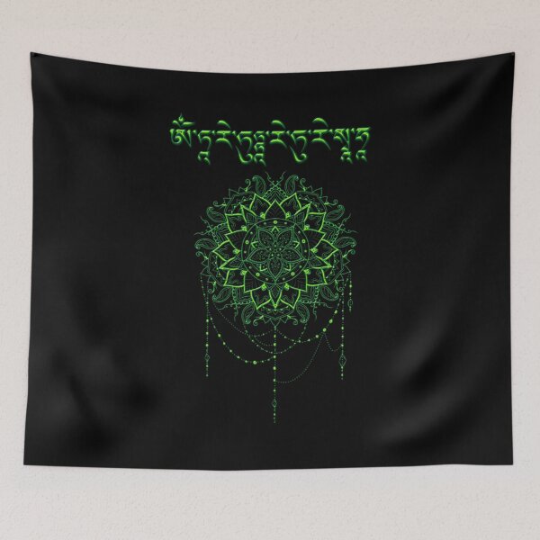 Item preview, Awesome Mandala with Mantra of the Green Tara designed and sold by LuciaS.