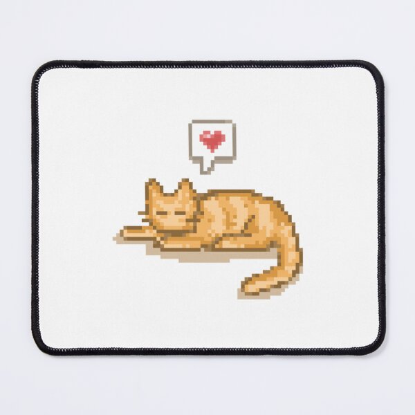 Item preview, Sleeping Orange Cat Pixel Art Kitten With Heart designed and sold by dezilimCat.