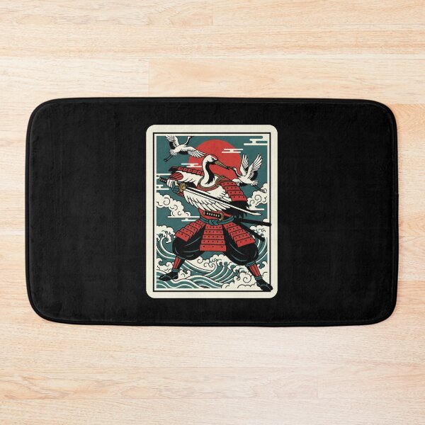Item preview, Crane Warrior in Vintage Japanese Armor Above Ocean Wave designed and sold by JordynLadukeg65.