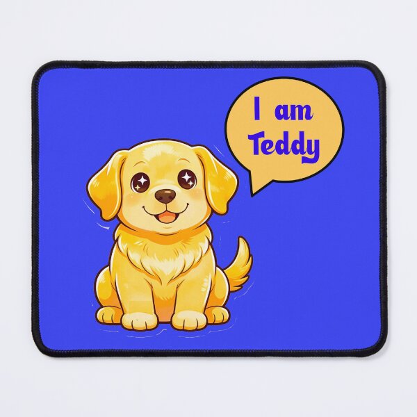 Item preview, "I Am Teddy" Cute Golden Retriever Puppy with Sparkling Eyes | Kawaii Pet Art designed and sold by zohocreations.