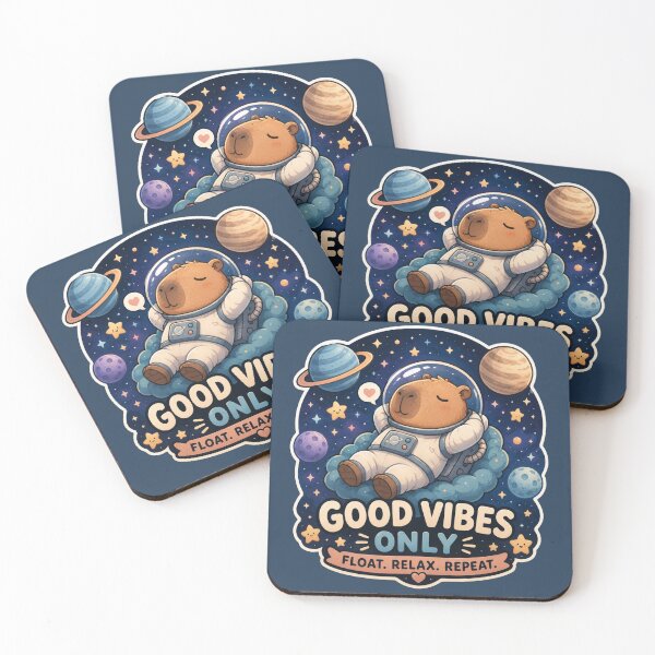 Item preview, Floating Space Capybara | Kawaii Astronaut designed and sold by Noxivora.