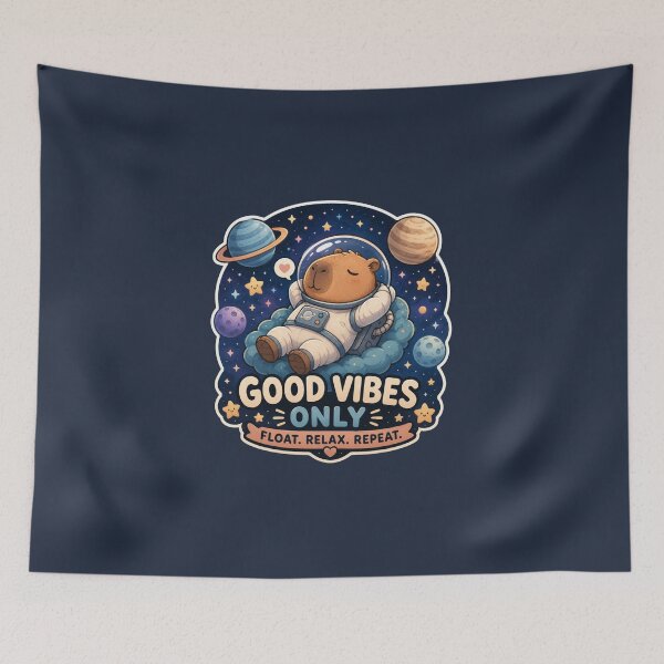 Item preview, Floating Space Capybara | Kawaii Astronaut designed and sold by Noxivora.